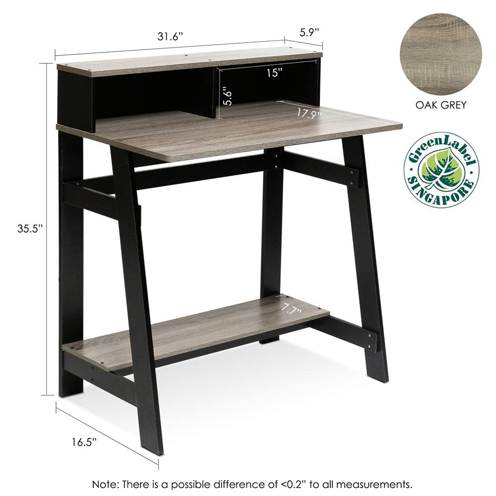 Simplistic A Frame Computer Desk, Black/French Oak Grey