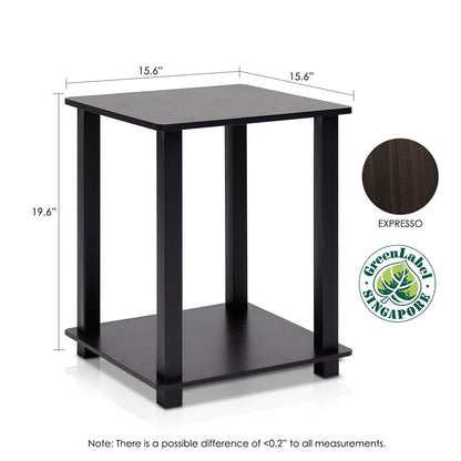 Simplistic End Table, Set of Two, Espresso/Black