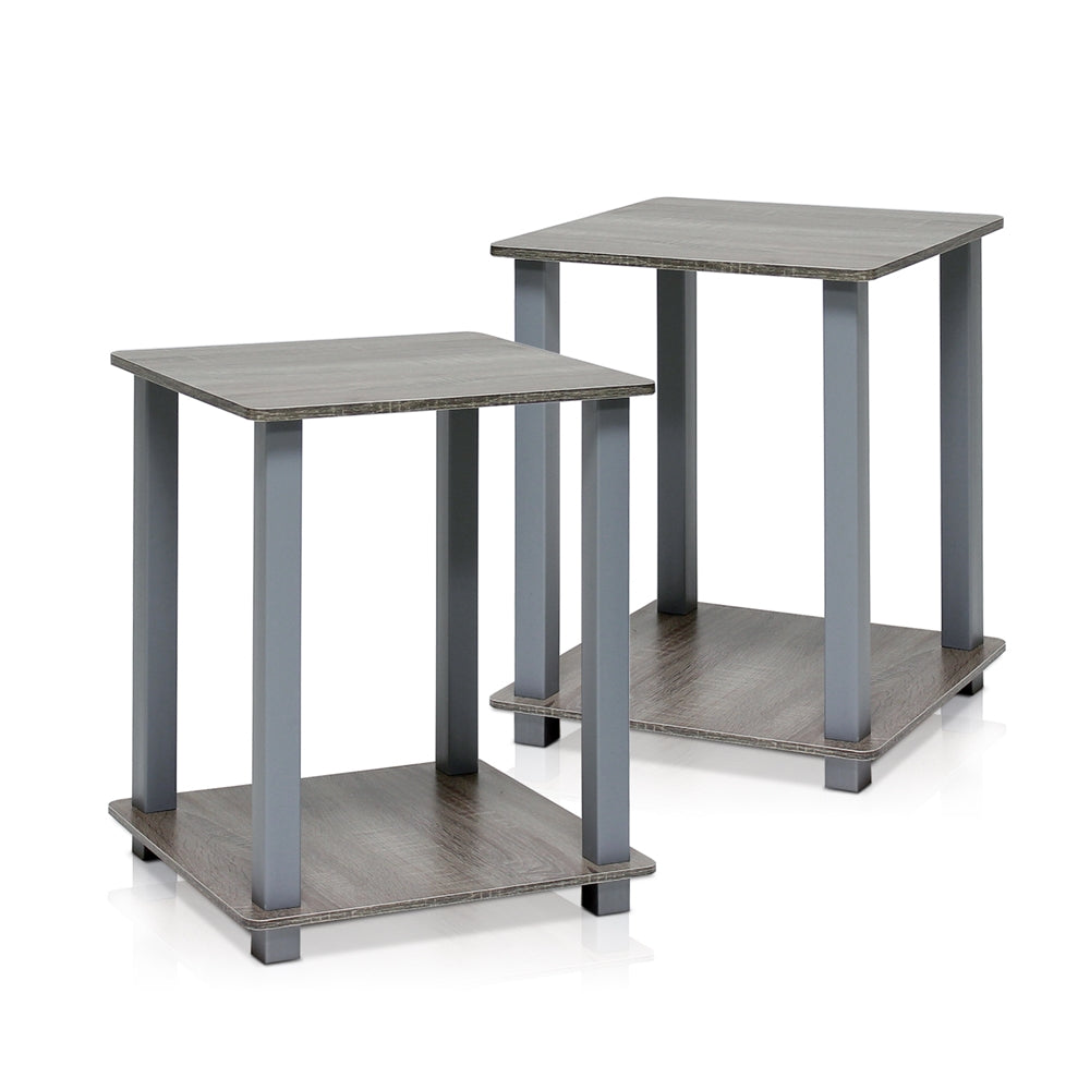 Simplistic End Table, Set of Two, French Oak Grey