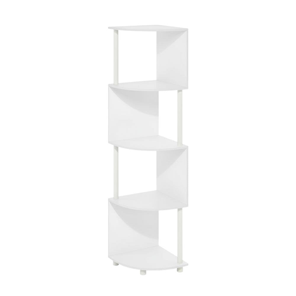 4-Tier Zigzag Corner Shelf with Sturdy Engineered Wood Construction