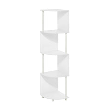 4-Tier Zigzag Corner Shelf with Sturdy Engineered Wood Construction