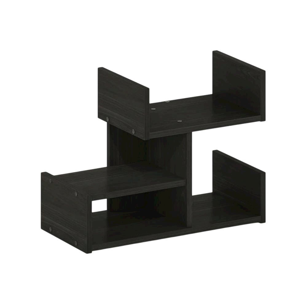 Engineered Wood Desktop Bookshelf Storage Organizer in Espresso