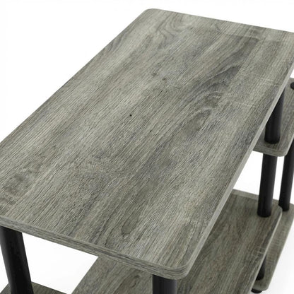 Contemporary Entertainment Center in French Oak and Black Finish with Storage