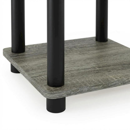 Contemporary Entertainment Center in French Oak and Black Finish with Storage