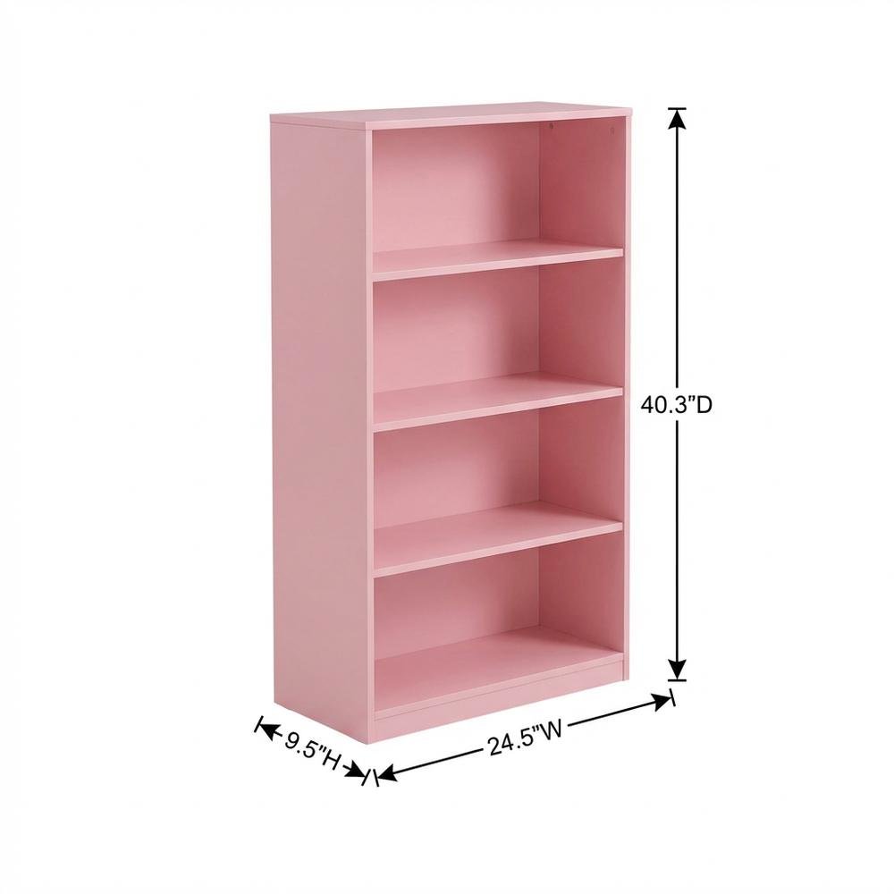 3-Tier Adjustable Shelf Bookcase with Sturdy Engineered Wood Construction