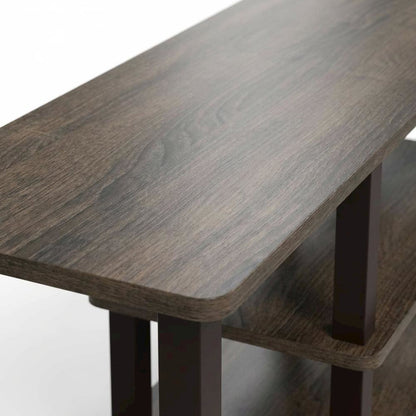 3-Tier TV Stand with Modern Wood Finish and Square Tube Design