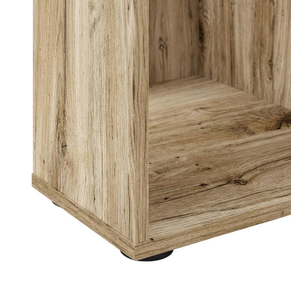 Corner TV Stand with Fireplace for 55-Inch Screens in Rustic Wood Finish