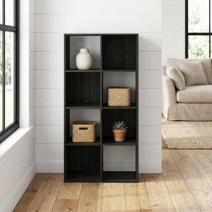 Engineered Wood bookcase with open shelves for home or office storage