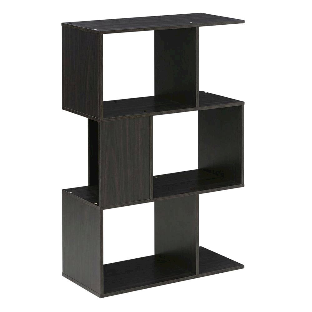 3-Tier Open Book Shelf with Rustic Engineered Wood Design
