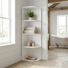 4-Tier Corner Open Shelf Bookcase with Durable Engineered Wood Construction