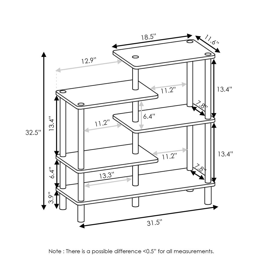 Furinno Turn-N-Tube 5-Tier Accent Display Rack, Espresso/Black