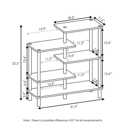Furinno Turn-N-Tube 5-Tier Accent Display Rack, Espresso/Black
