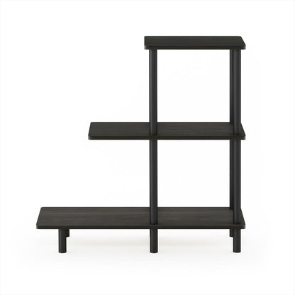 Furinno Turn-N-Tube 3-Tier Sofa Side Table Tall, Espresso/Black