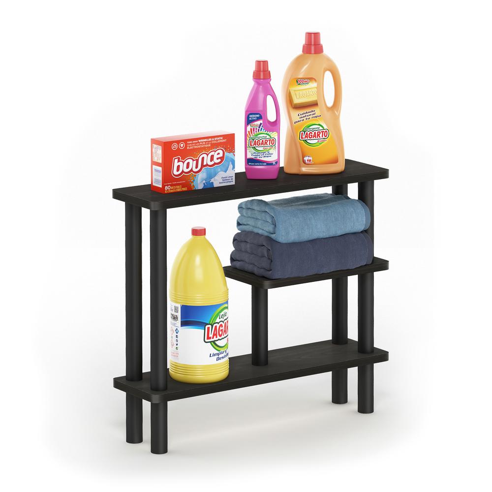 Furinno Turn-N-Tube Slim Space Saving Storage Rack, Espresso/Black