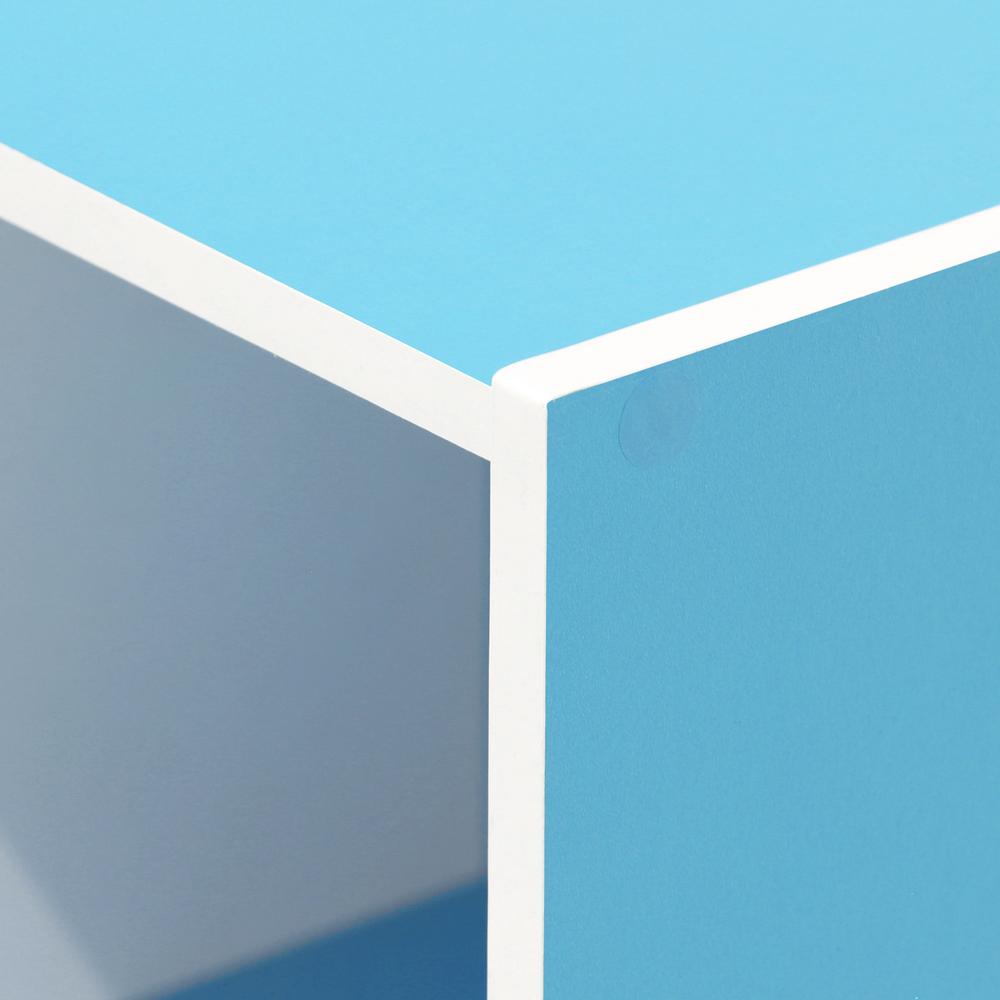 Furinno 11-Cube Reversible Open Shelf Bookcase, White/Light Blue