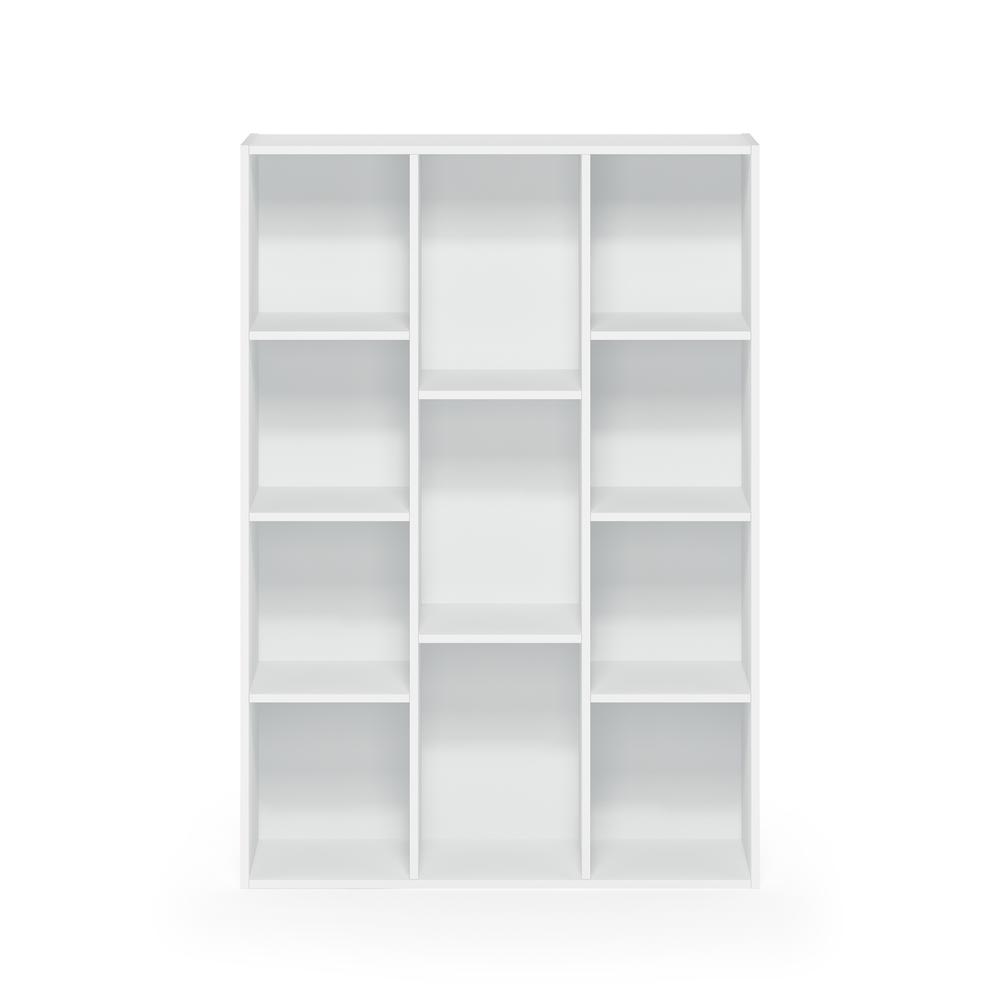 Furinno 11-Cube Reversible Open Shelf Bookcase, White