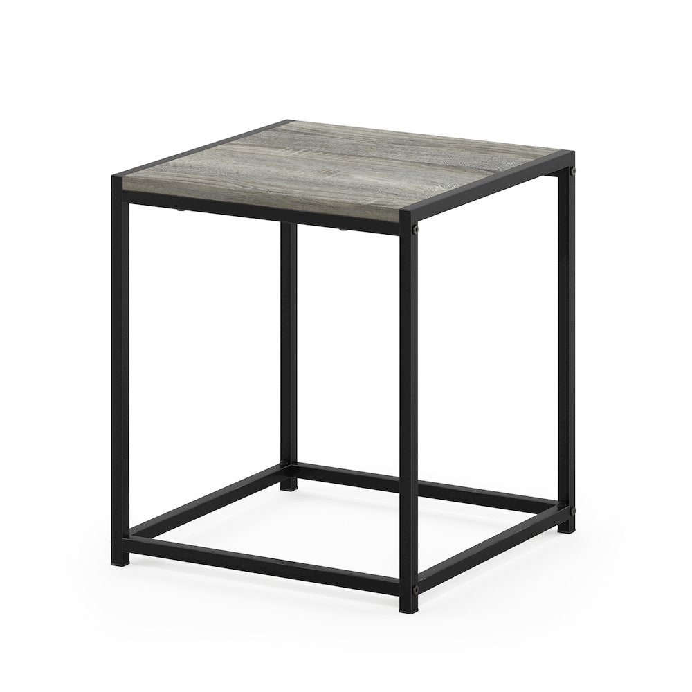 CAMNUS Night Stand, Metal Frame Nightstand, French Oak Grey