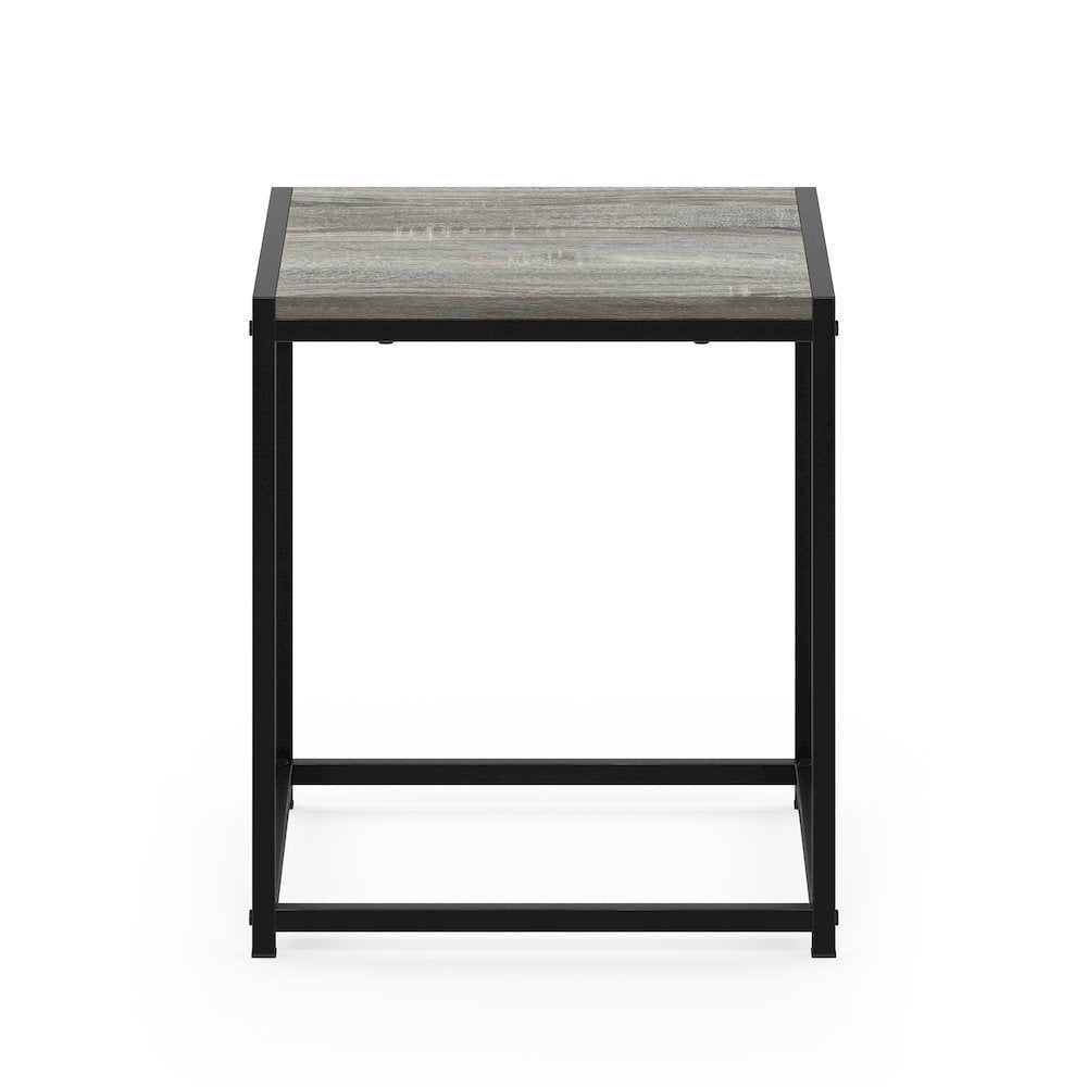 CAMNUS Night Stand, Metal Frame Nightstand, French Oak Grey
