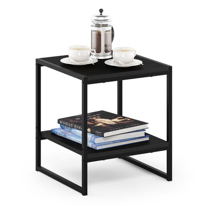 Furinno Camnus Modern Living 2-Tier End Table, Americano