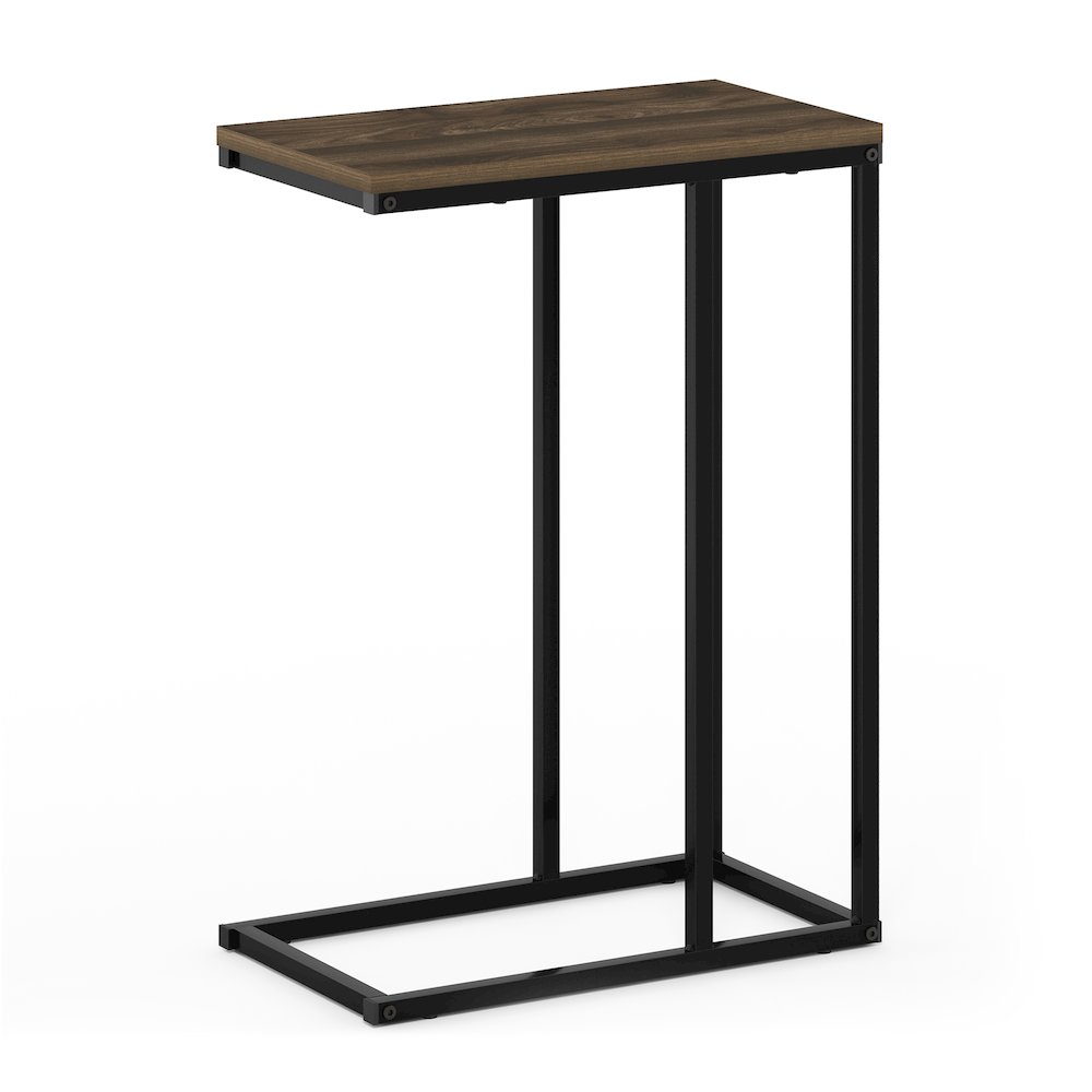 CAMNUS Night Stand, C-shape Nightstand, Metal Frame Side Table, Columbia Walnut