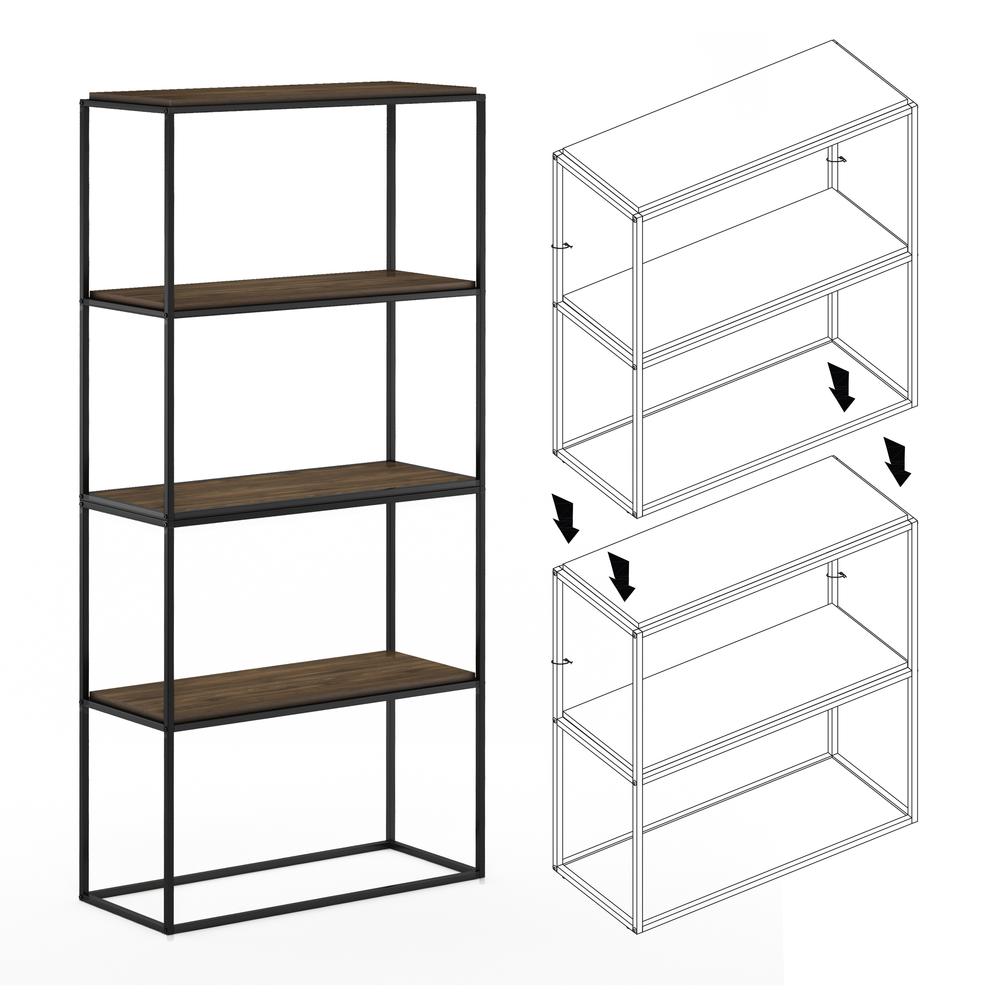 Furinno Moretti Modern Lifestyle Wide Stackable Shelf, 2-Tier, Columbia Walnut