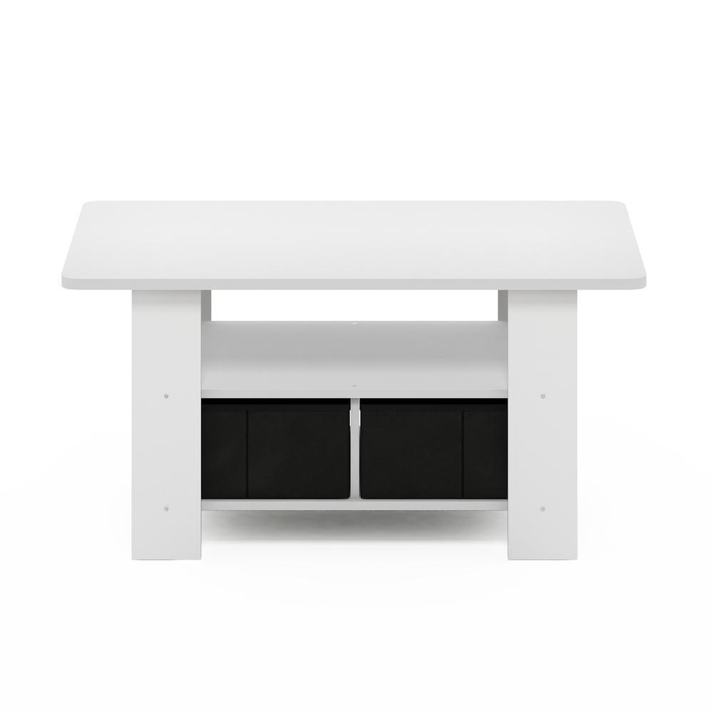 Furinno Andrey Coffee Table with Bin Drawer, White/Black
