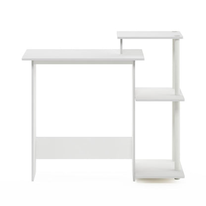 Furinno Efficient Home Laptop Notebook Computer Desk, White/White