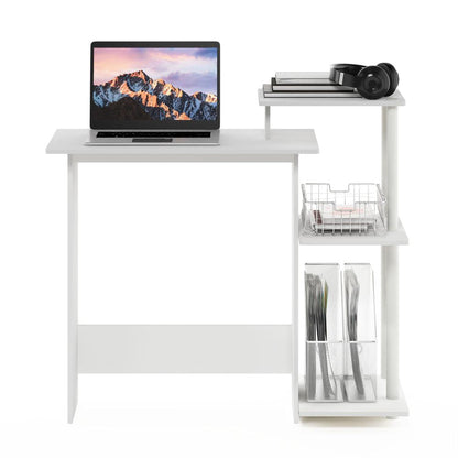 Furinno Efficient Home Laptop Notebook Computer Desk, White/White