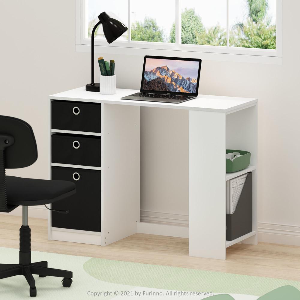 JAYA Modern Computer Study Desk, White/Black