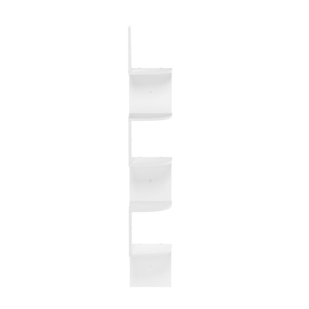 Rossi 5-Tier Wall Mount Floating Radial Corner Shelf, White