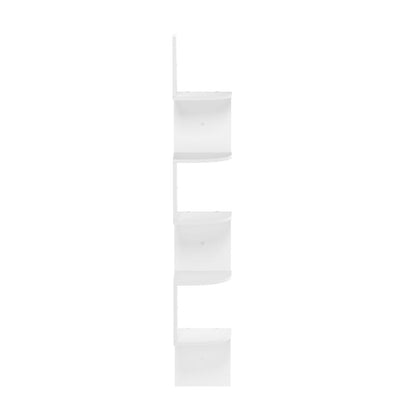 Rossi 5-Tier Wall Mount Floating Radial Corner Shelf, White