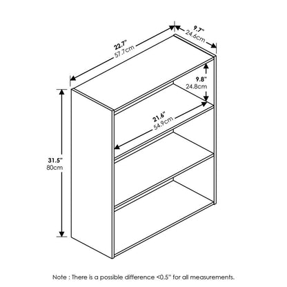 Furinno Pasir 3-Tier Open Shelf, Plain White