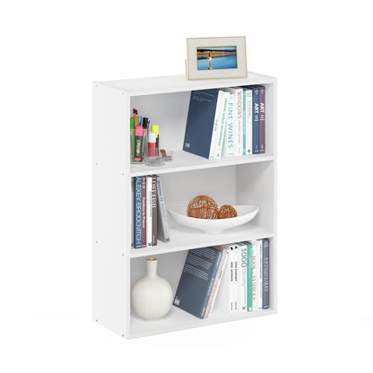 Furinno Pasir 3-Tier Open Shelf, Plain White