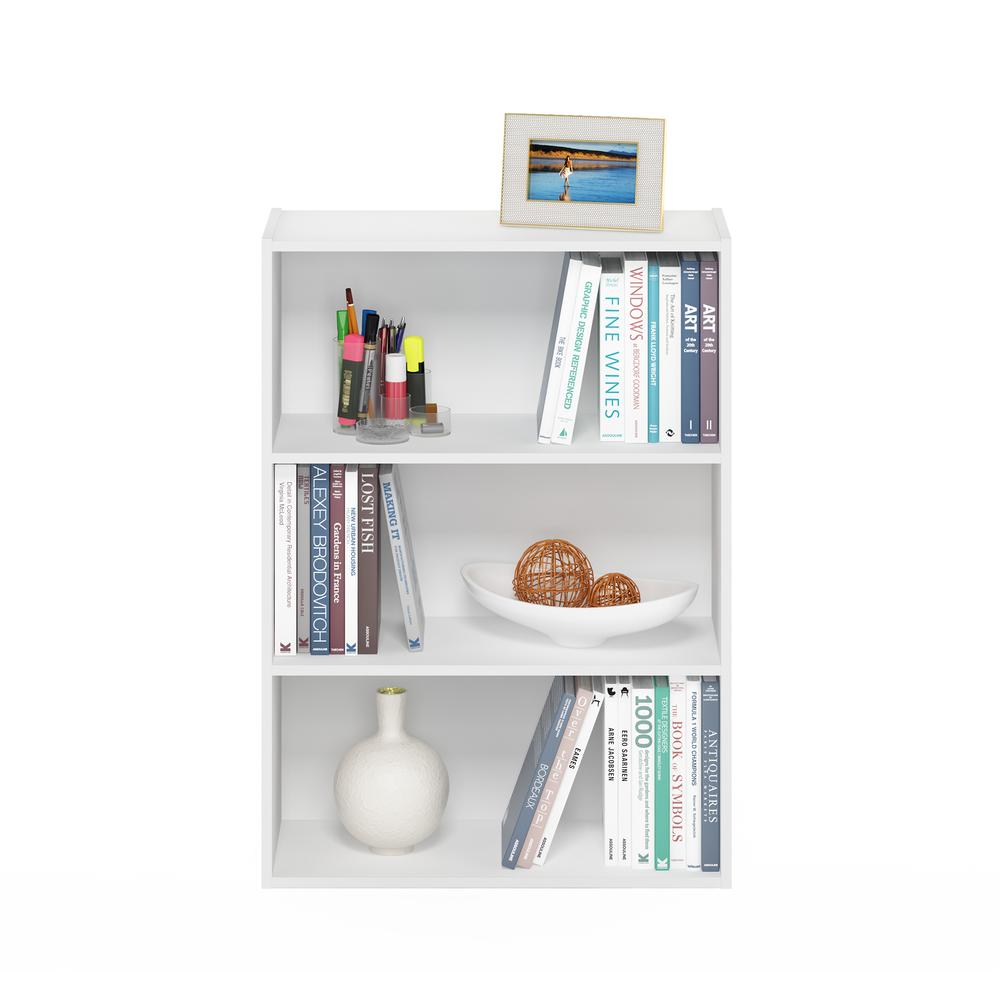 Furinno Pasir 3-Tier Open Shelf, Plain White
