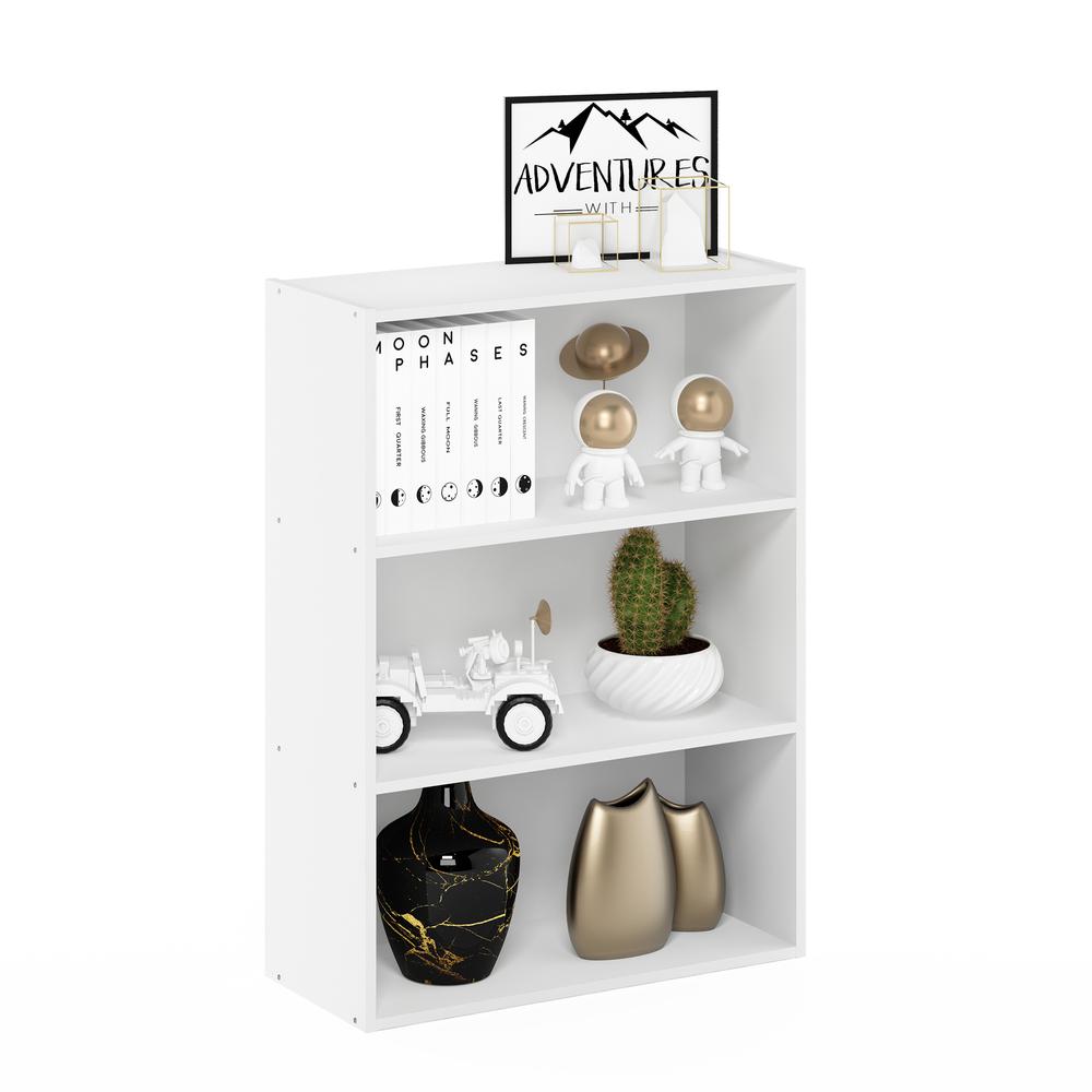 Furinno Pasir 3-Tier Open Shelf, Plain White