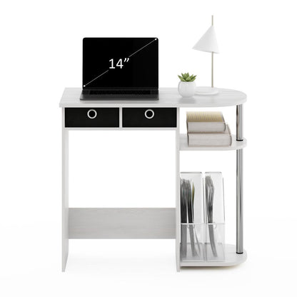 Furinno Go Green Home Laptop Notebook Computer Desk/Table, White Oak/Stainless Steel