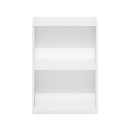 Furinno Luder 2-Tier Open Shelf Bookcase, White