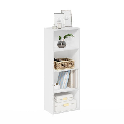 Furinno Luder 4-Tier Open Shelf Bookcase, White
