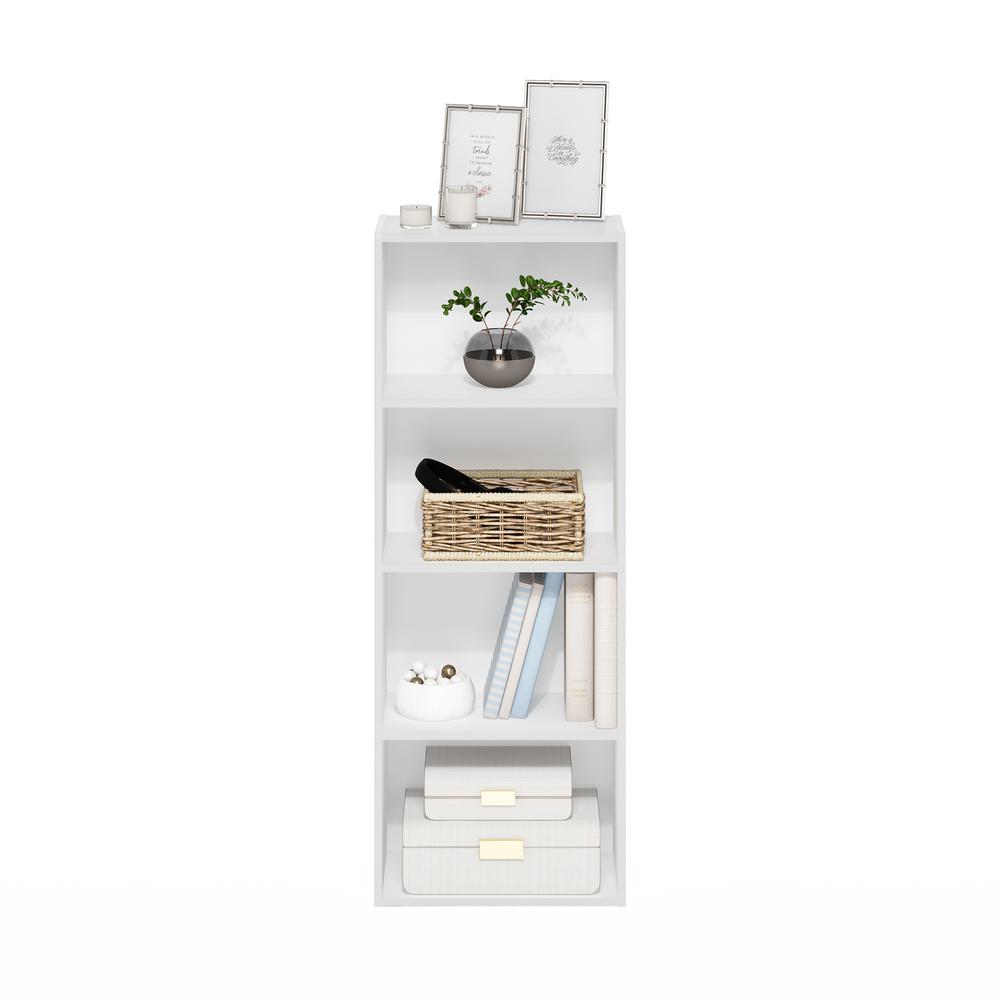Furinno Luder 4-Tier Open Shelf Bookcase, White