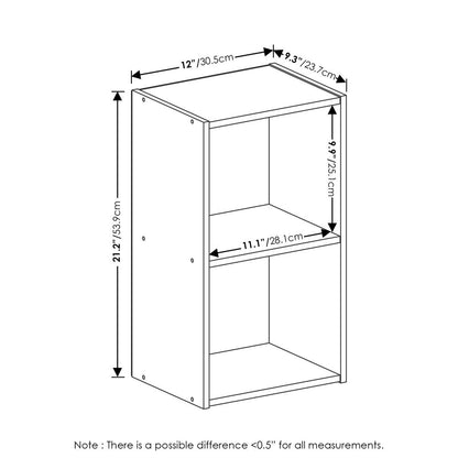 Furinno Pasir 2-Tier Open Shelf Bookcase, Light Blue/White
