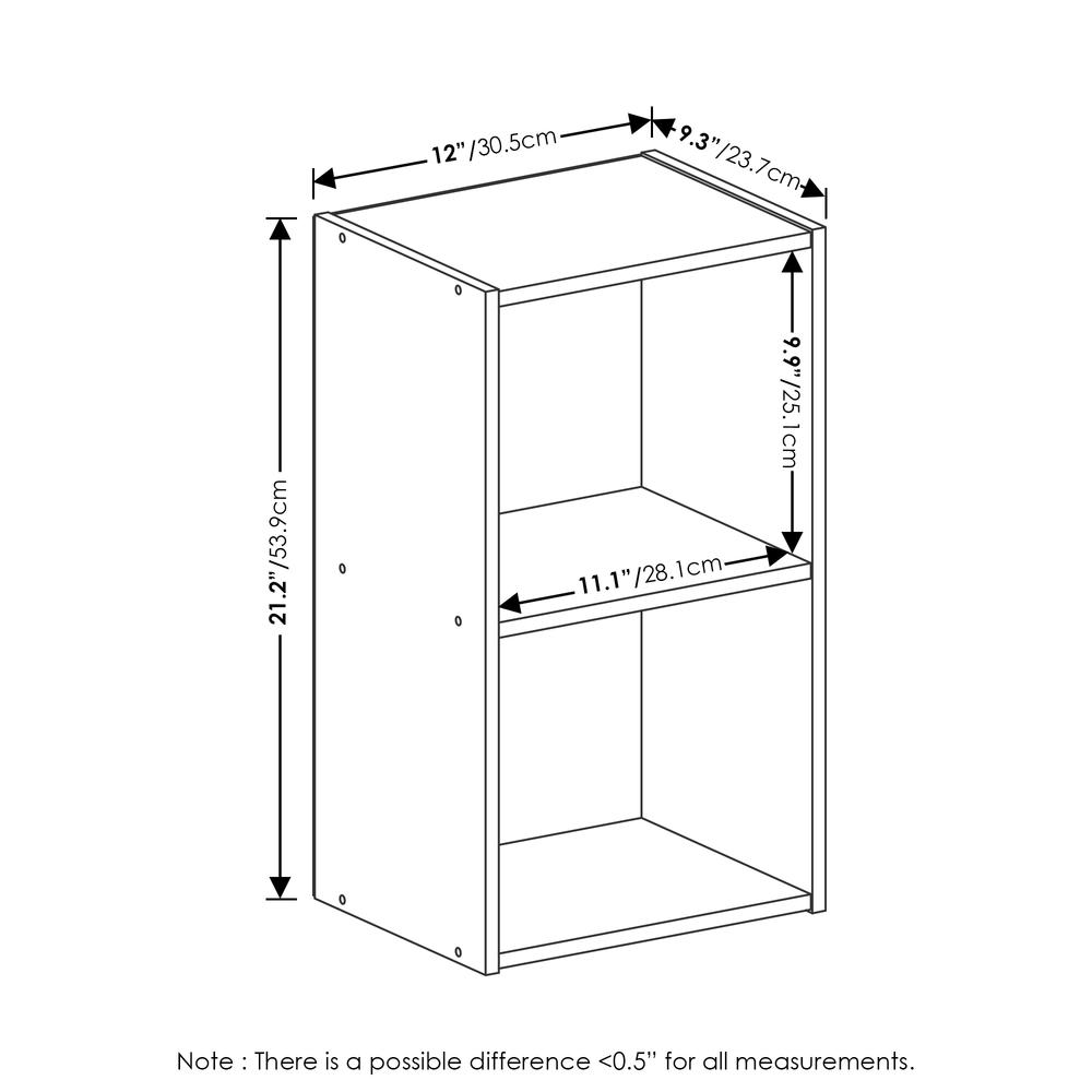 Furinno Pasir 2-Tier Open Shelf Bookcase, Pink/White