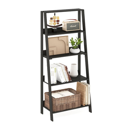 Furinno 5-Tier Ladder Bookcase Display Shelf, Espresso