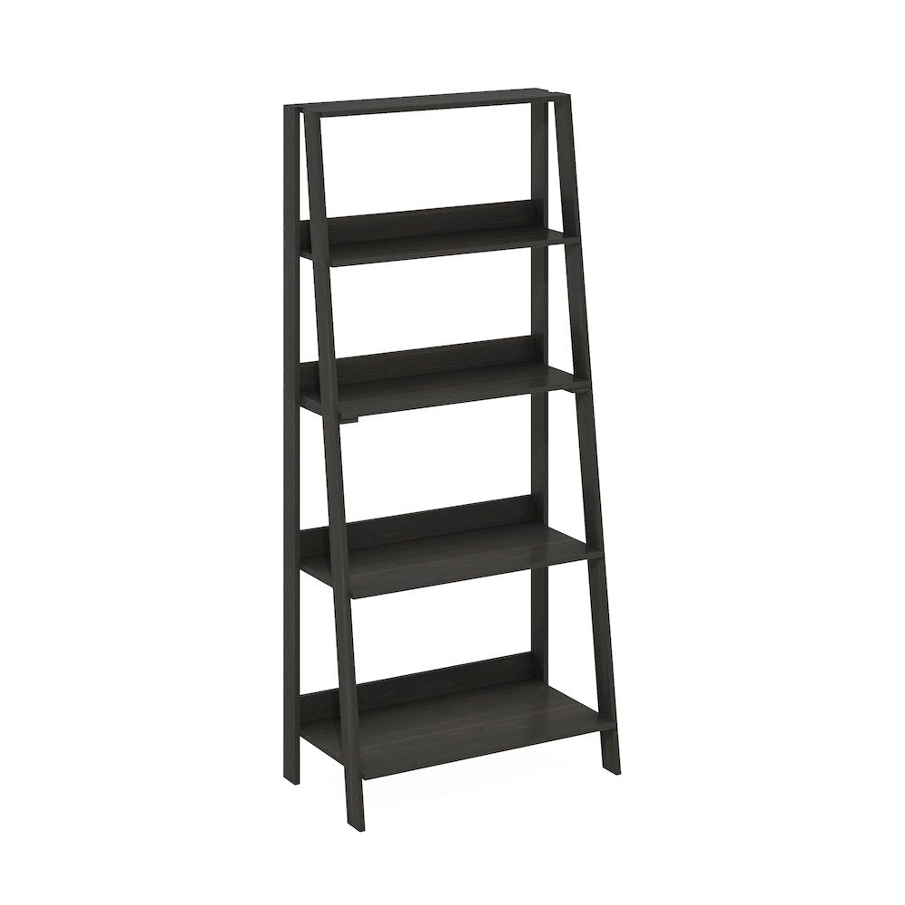 5-Tier Ladder Shelf, Bookshelf, Display Storage Shelves, Black Espresso