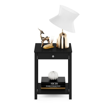 Furinno Classic Side Table with Drawer, Americano