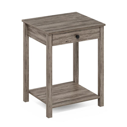 Furinno Classic Side Table with Drawer, Rustic Oak