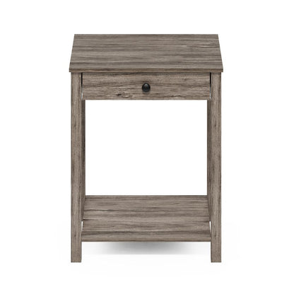 Furinno Classic Side Table with Drawer, Rustic Oak