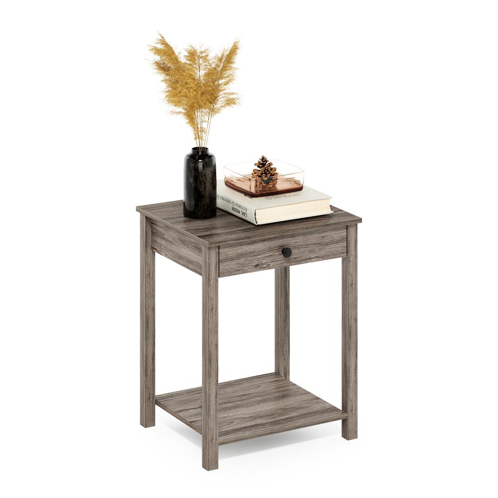 Furinno Classic Side Table with Drawer, Rustic Oak