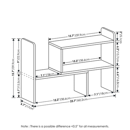 Furinno Classic Desk Top Organizer Bookshelf, Espresso