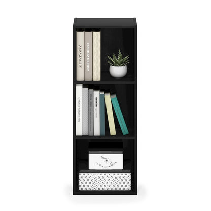 3-Tier Open Shelves Bookshelf, Bookcase, Darkwood
