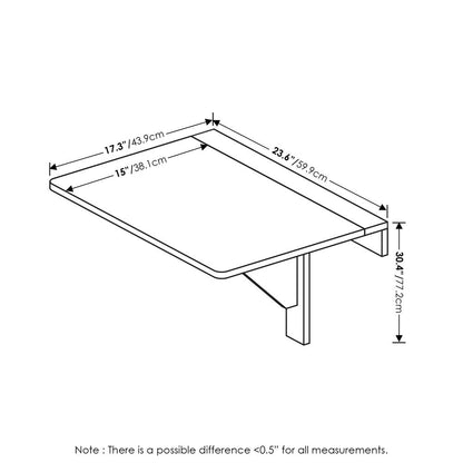 Hermite Wall Mounting Folding Table, French Oak